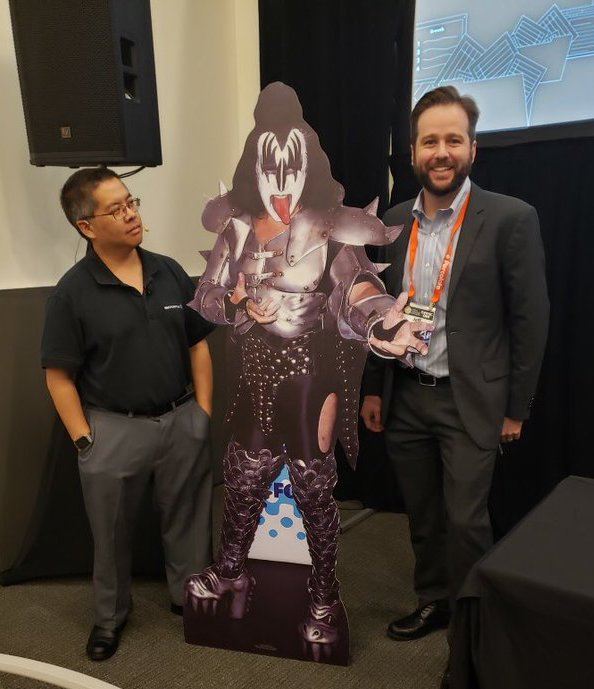 Chris Penn, Jeff Coyle and a Gene Simmons cut-out at #CMWorld.
