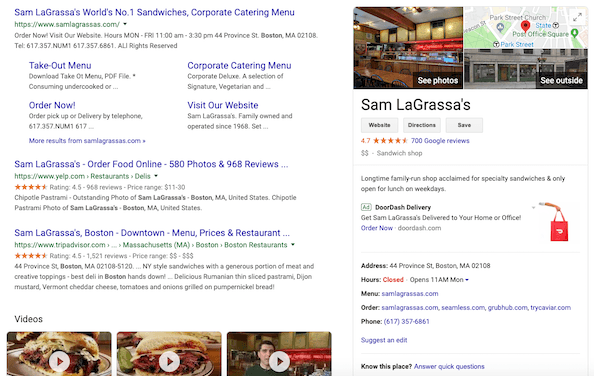 Screenshot of Google SERP showing a knowledge panel.