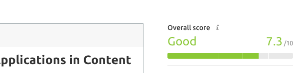 Partial screenshot showing SEMRush Overall score.